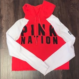 PINK Nation cropped hoodie